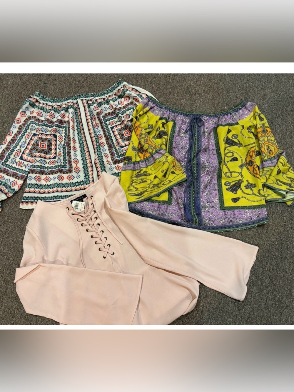 Lot Of Three Boho Tops Sz Small Umgee Flying Tomato New look